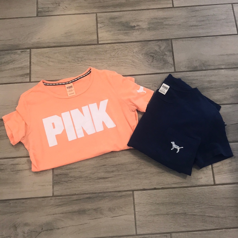 2 PINK shirts M